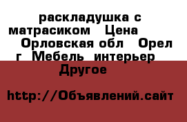 раскладушка с матрасиком › Цена ­ 1 000 - Орловская обл., Орел г. Мебель, интерьер » Другое   